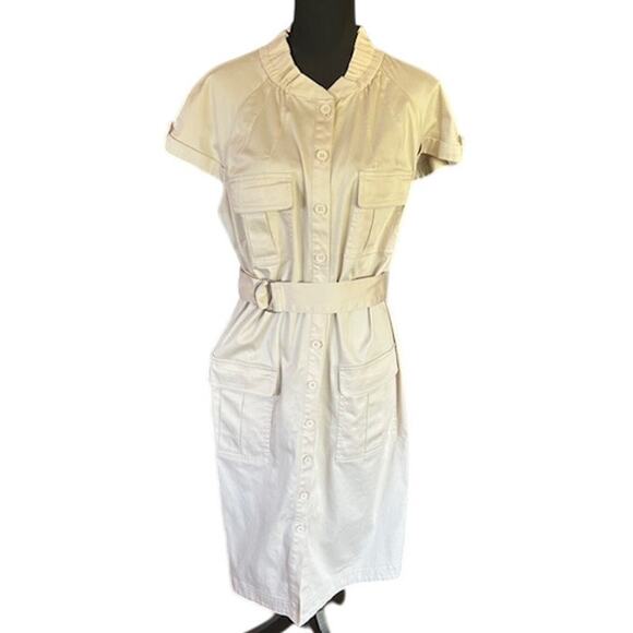 Calvin Klein Safari-Style Belted Shirt Dress – Size 16W - Picture 2 of 5